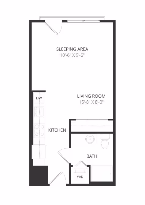 Studio • 1 Bath WAITE2 floor plan